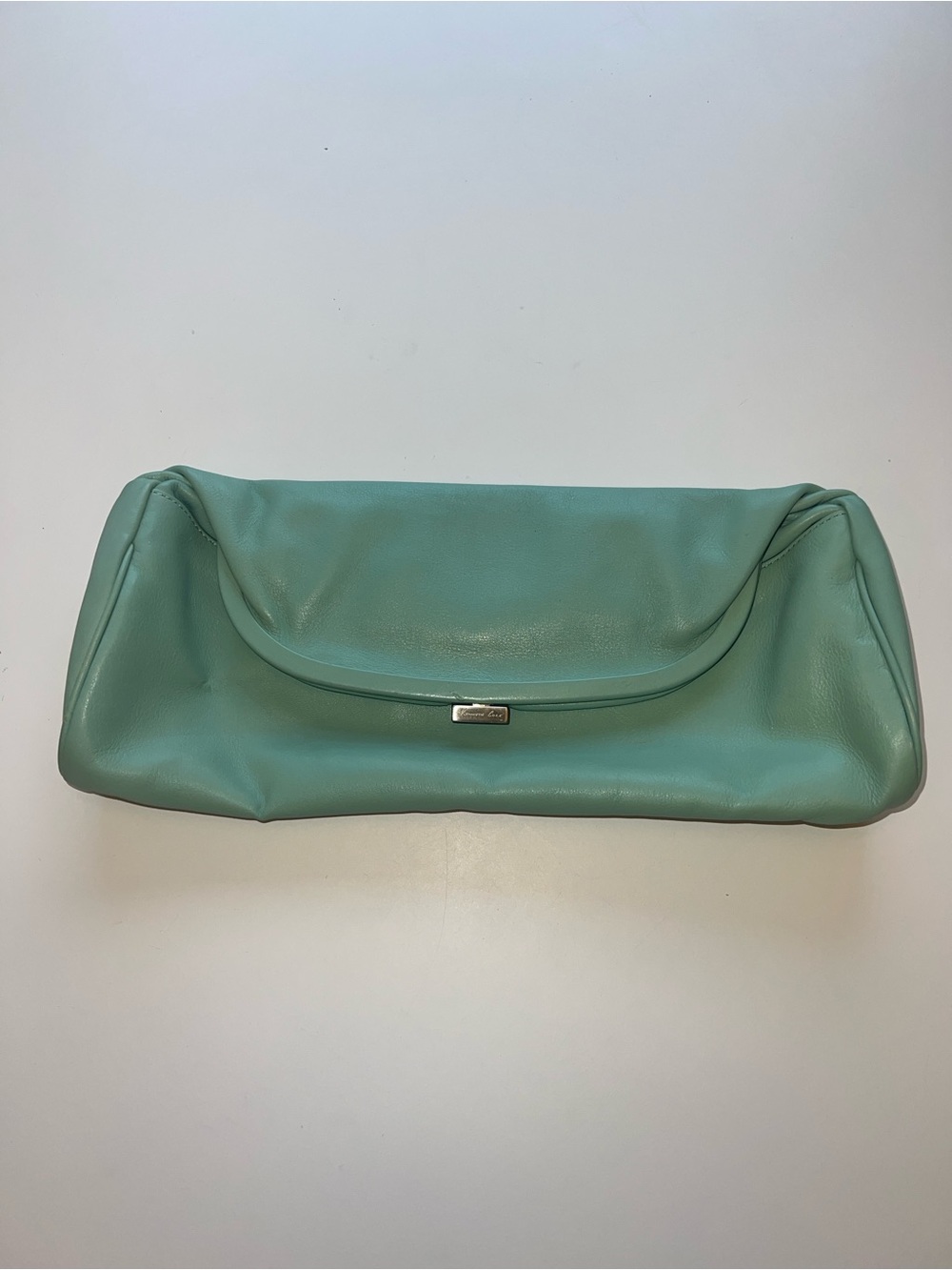 Kenneth Cole Leather Robins Egg Blue Fold-Over Clutch